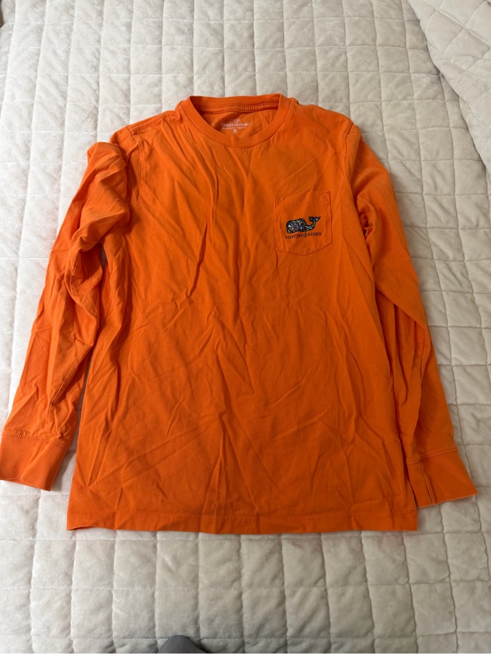 Vineyard Vines Boys Halloween Theme Orange Long-Sleeve Pocket Tee